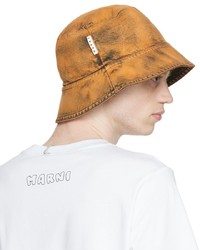 Marni Orange Denim Bucket Hat