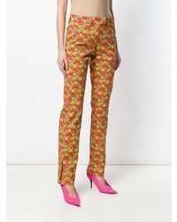 MSGM Slim Fit Floral Print Trousers