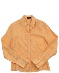 Escada Sport Orange Linen Button Up Shirt