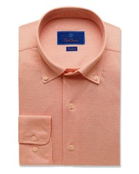 David Donahue Trim Fit Dress Shirt In Melon At Nordstrom