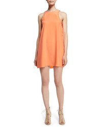Amanda Uprichard Allegra Sleeveless Mini Dress Coral