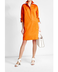 Max Mara Cotton Dress With Lace Up Detail
