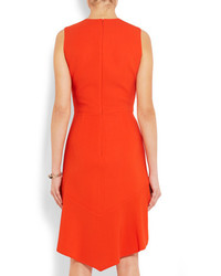 Givenchy Dress In Orange Stretch Cady With Ruffled Asymmetric Hem