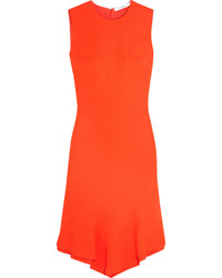 Givenchy Dress In Orange Stretch Cady With Ruffled Asymmetric Hem