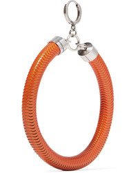 Isabel Marant Enameled Silver Tone Earrings Orange