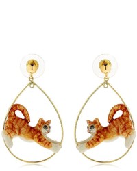 Nach Ginger Stretching Cat Earrings