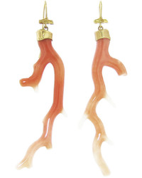 Annette Ferdinandsen Large Salmon Pink Coral Stick Earrings