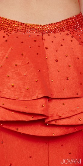 Jovani Embellished Ruffle Open Back Prom Dress, $700 | eDressMe | Lookastic