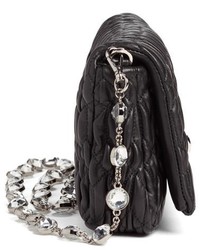 Miu Miu Small Crystal Embellished Nappa Shoulder Bag