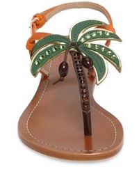 Tory Burch Castaway Embellished Palm Tree Sandal