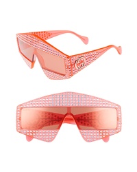Gucci 99mm Embellished Shield Sunglasses