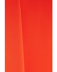 Marchesa Notte Tulle Paneled Embellished Stretch Crepe Gown Orange