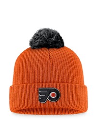 FANATICS Branded Orange Philadelphia Flyers Team Cuffed Knit Hat With Pom At Nordstrom