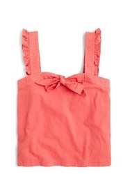 J.Crew Embroidered Trim Bow Top