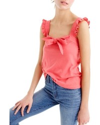 J.Crew Embroidered Trim Bow Top