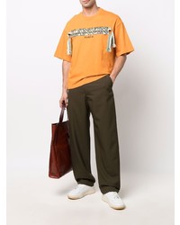 Lanvin Crazy Curb Lacing Embellished Round Neck T Shirt