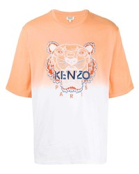 Kenzo Embroidered Tiger Logo Two Tone T Shirt