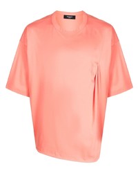 SONGZIO Logo Embroidered Asymmetric Cotton T Shirt