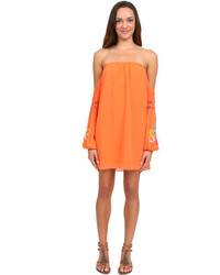 Orange Embroidered Dress
