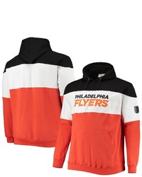 FANATICS Branded Blackorange Philadelphia Flyers Big Tall Colorblock Fleece Hoodie