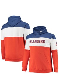 FANATICS Branded Royalorange New York Islanders Big Tall Colorblock Fleece Hoodie