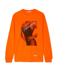 Orange Embroidered Long Sleeve T-shirt