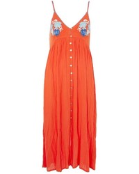 Topshop Embroidered Maxi Dress