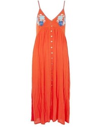Topshop Embroidered Maxi Dress