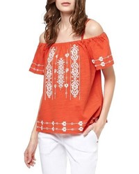 Sanctuary Magnolia Embroidered Off The Shoulder Top