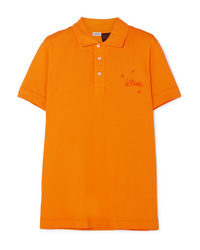 Orange Embroidered Polo