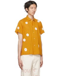 Bode Orange Daisy Rickrack Shirt