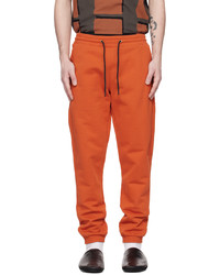 Orange Embroidered Sweatpants