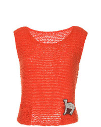 Onefifteen Camel Embroidered Knitted Vest
