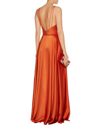 Catherine Deane Elysia Belted Satin Crepe Gown