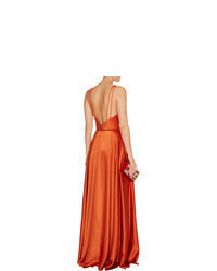 Catherine Deane Elysia Belted Satin Crepe Gown