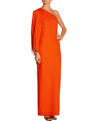 Merchant Archive One Shoulder Wool Crepe Gown