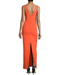 Nicole Miller Sleeveless Keyhole Front Column Gown