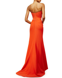 Zac Posen Strapless Fitted Gown Orange
