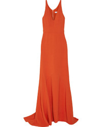 Narciso Rodriguez Stretch Crepe Gown Bright Orange