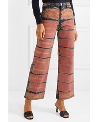 Eckhaus Latta Cropped D High Rise Wide Leg Jeans