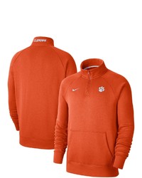 Nike Orange Clemson Tigers Club Fleece Quarter Zip Raglan Jacket At Nordstrom