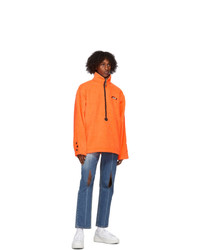 Ader Error Orange Half Zip Sweatshirt