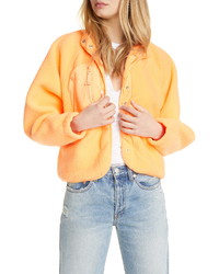Orange Fleece Zip Sweater