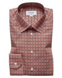 Eton Slim Fit Floral Geometric Dress Shirt