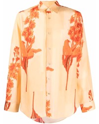 Paul Smith Floral Leaf Printed Long Sleeve Shirt