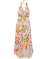 Alice + Olivia Evelia Ruffled Floral Print Tte Dress