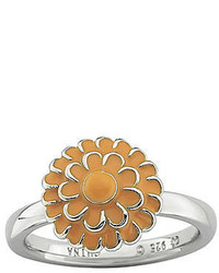jcpenney Fine Jewelry Personally Stackable Sterling Silver Orange Enamel Chrysanthemum Ring
