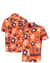 Wes & Willy Orange Syracuse Orange Floral Button Up Shirt At Nordstrom