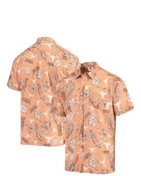 Wes & Willy Texas Orange Texas Longhorns Vintage Floral Button Up Shirt In Burnt Orange At Nordstrom
