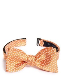 Orange Floral Silk Bow-tie